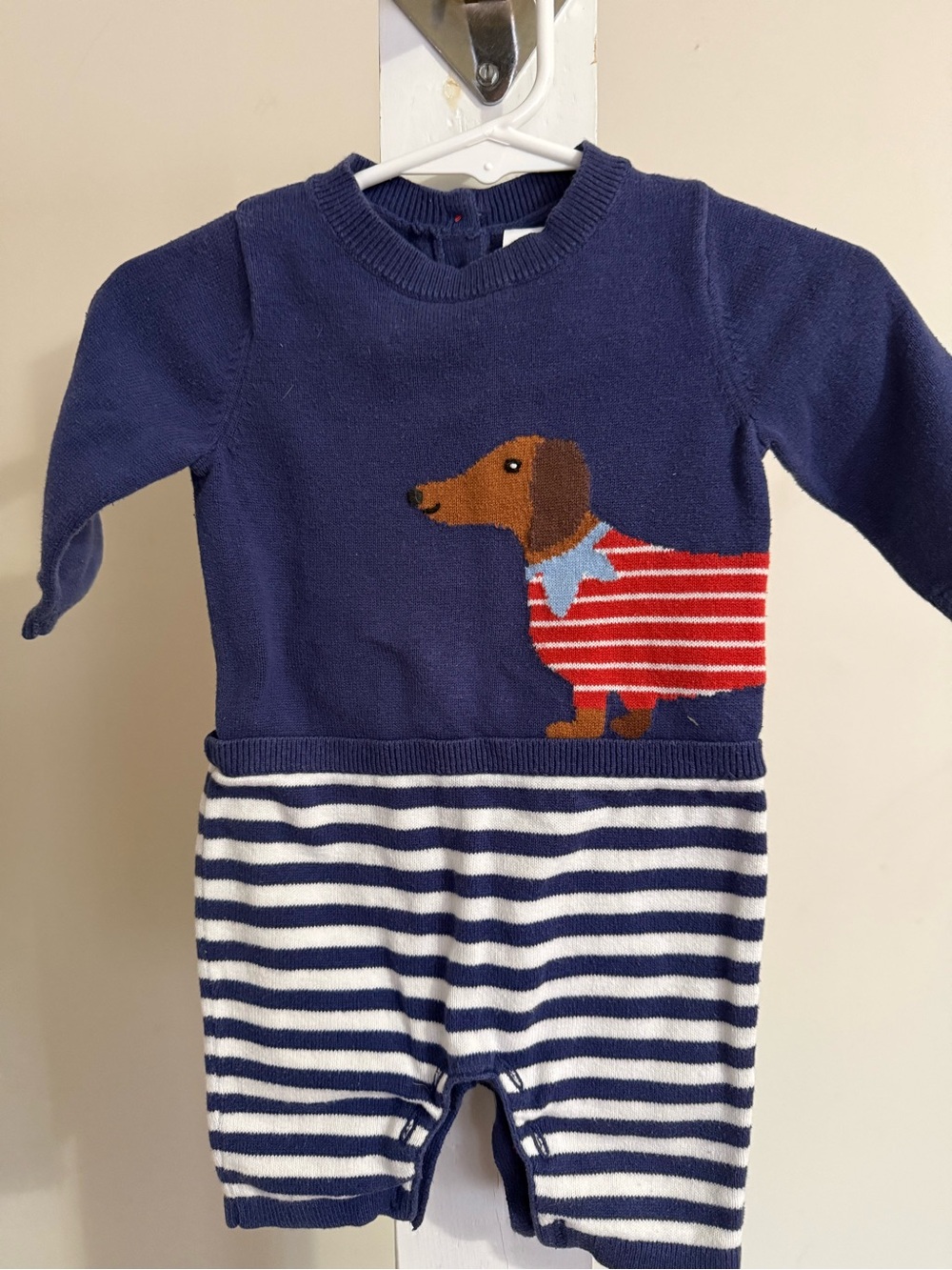 Baby Boden Sausage Dog Knitted Romper - Picture 4 of 10